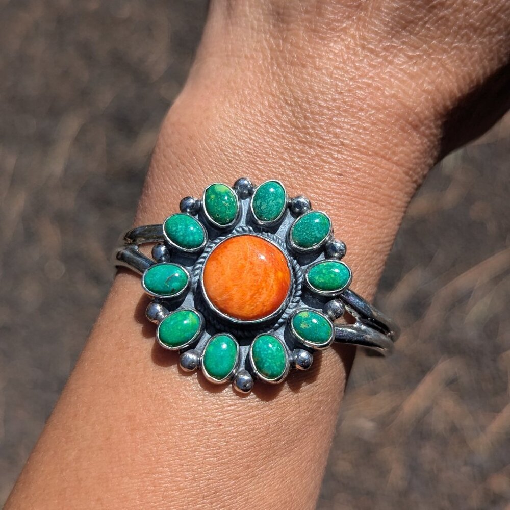 Genuine Navajo Cuff Bracelet Turquoise Handmade Native American Jewelry sz 6.75*